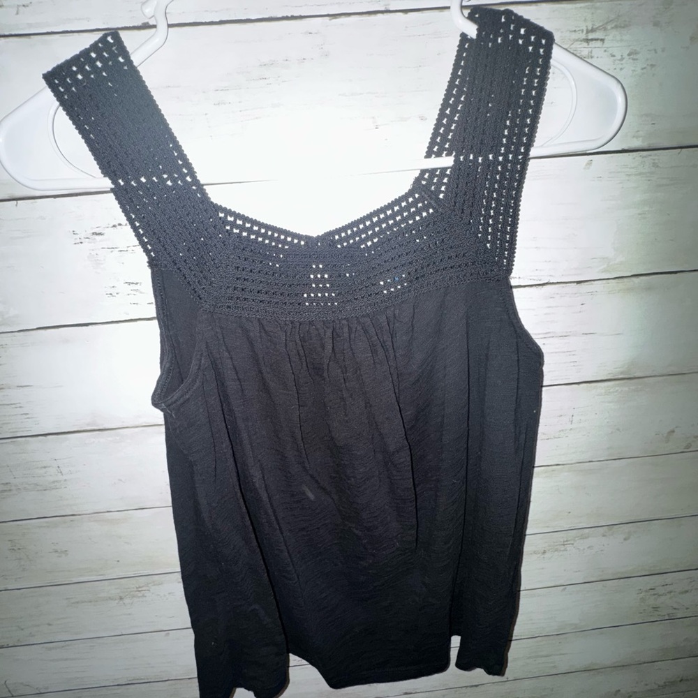 Old Navy Black Crochet Strap Tank Top